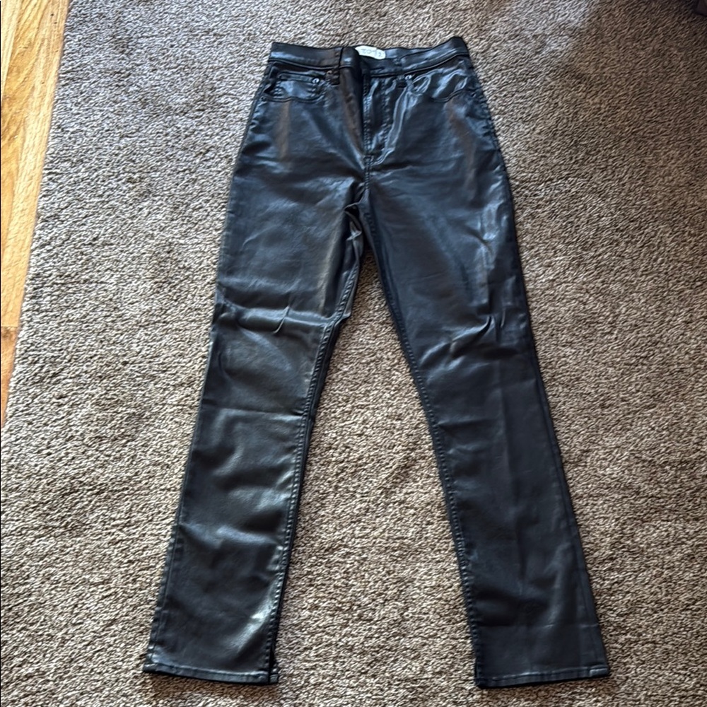 ABERCROMBIE & FITCH Black Faux Leather Pants